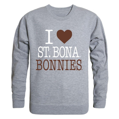 I Love SBU St. Bonaventure University Bonnies Crewneck Pullover Sweatshirt Sweater-Campus-Wardrobe