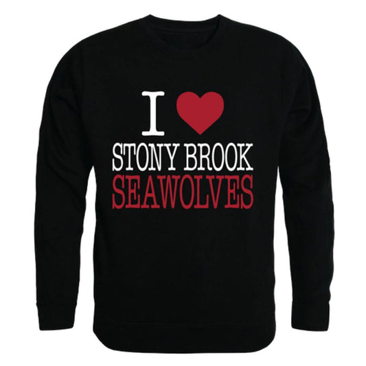 I Love Stony Brook University Seawolves Crewneck Pullover Sweatshirt Sweater-Campus-Wardrobe