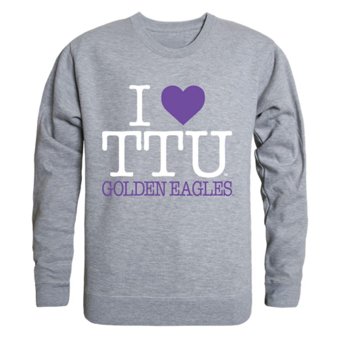 I Love TTU Tennessee Tech University Golden Eagles Crewneck Pullover Sweatshirt Sweater-Campus-Wardrobe