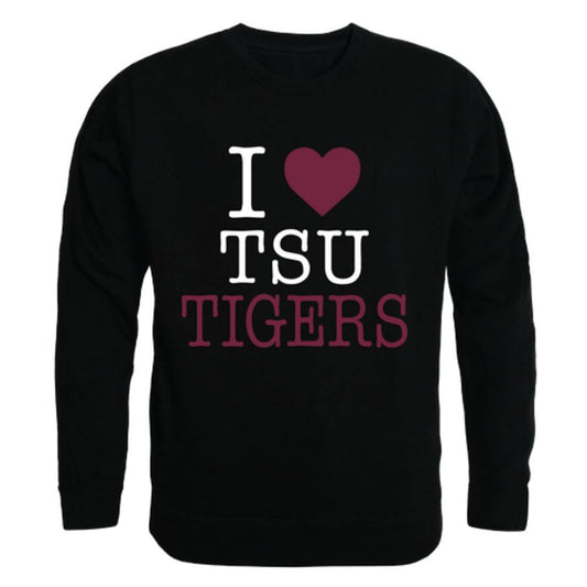 I Love TSU Texas Southern University Tigers Crewneck Pullover Sweatshirt Sweater-Campus-Wardrobe