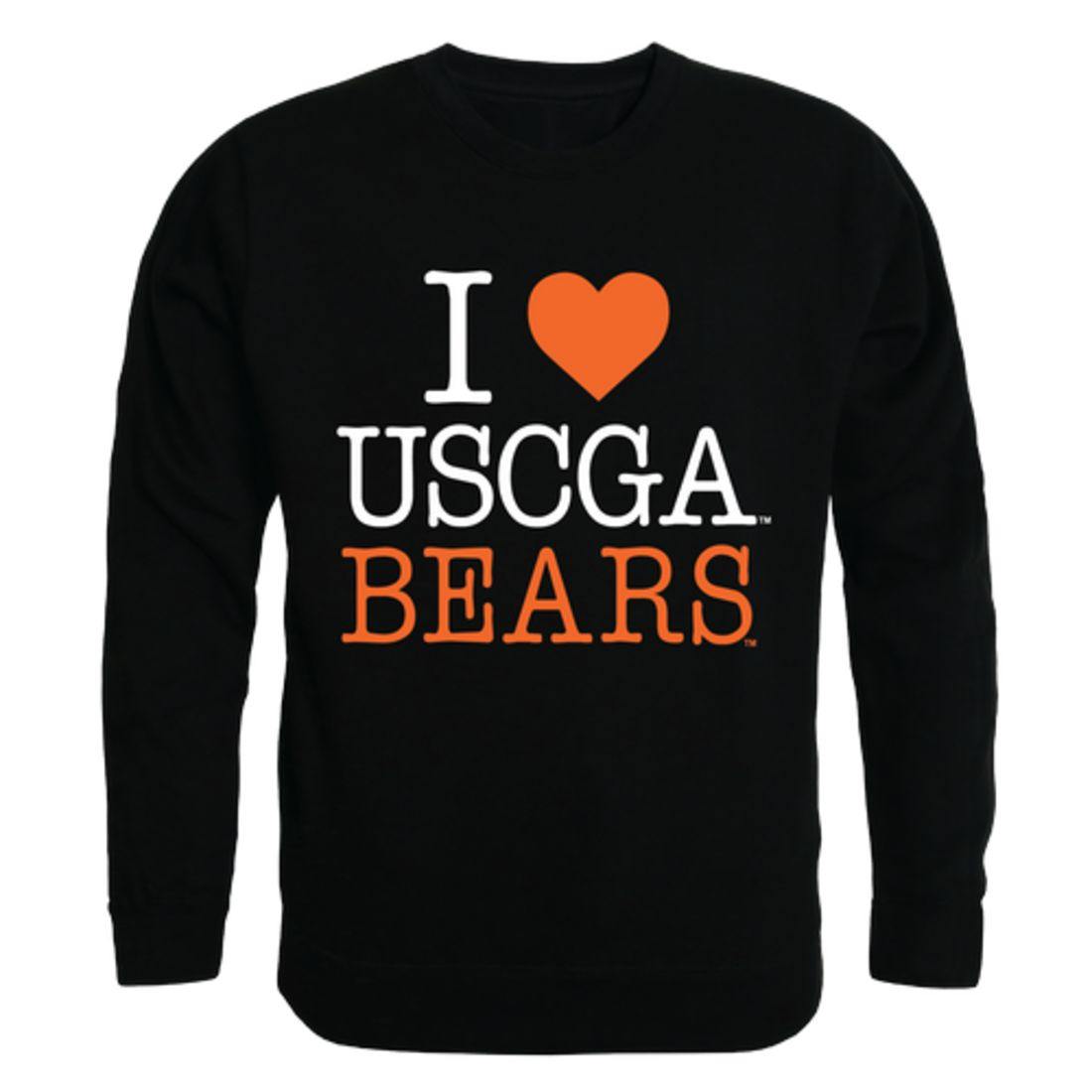 I Love USCGA United States Coast Guard Academy Bears Crewneck Pullover Sweatshirt Sweater-Campus-Wardrobe