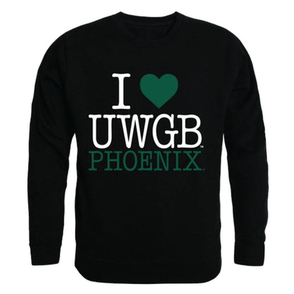 I Love UWGB University of Wisconsin-Green Bay Phoenix Crewneck Pullover Sweatshirt Sweater-Campus-Wardrobe