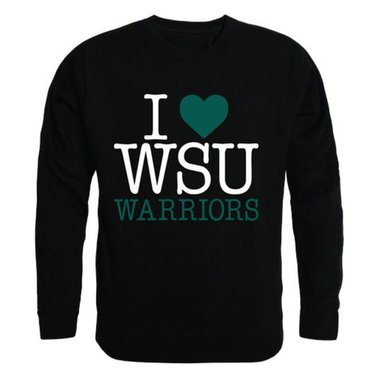 I Love Wayne State University Warriors Crewneck Pullover Sweatshirt Sweater-Campus-Wardrobe