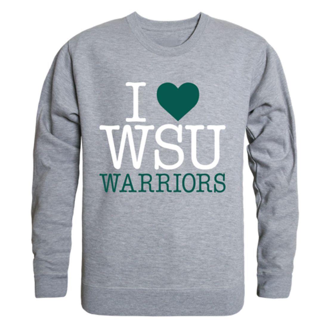 I Love Wayne State University Warriors Crewneck Pullover Sweatshirt Sweater-Campus-Wardrobe