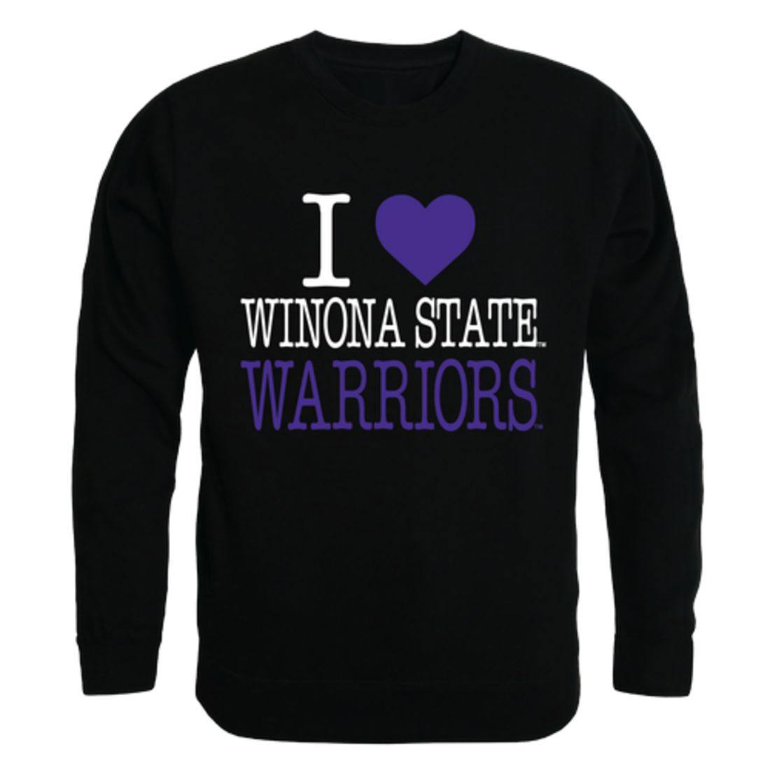 I Love Winona State University Warriors Crewneck Pullover Sweatshirt Sweater-Campus-Wardrobe