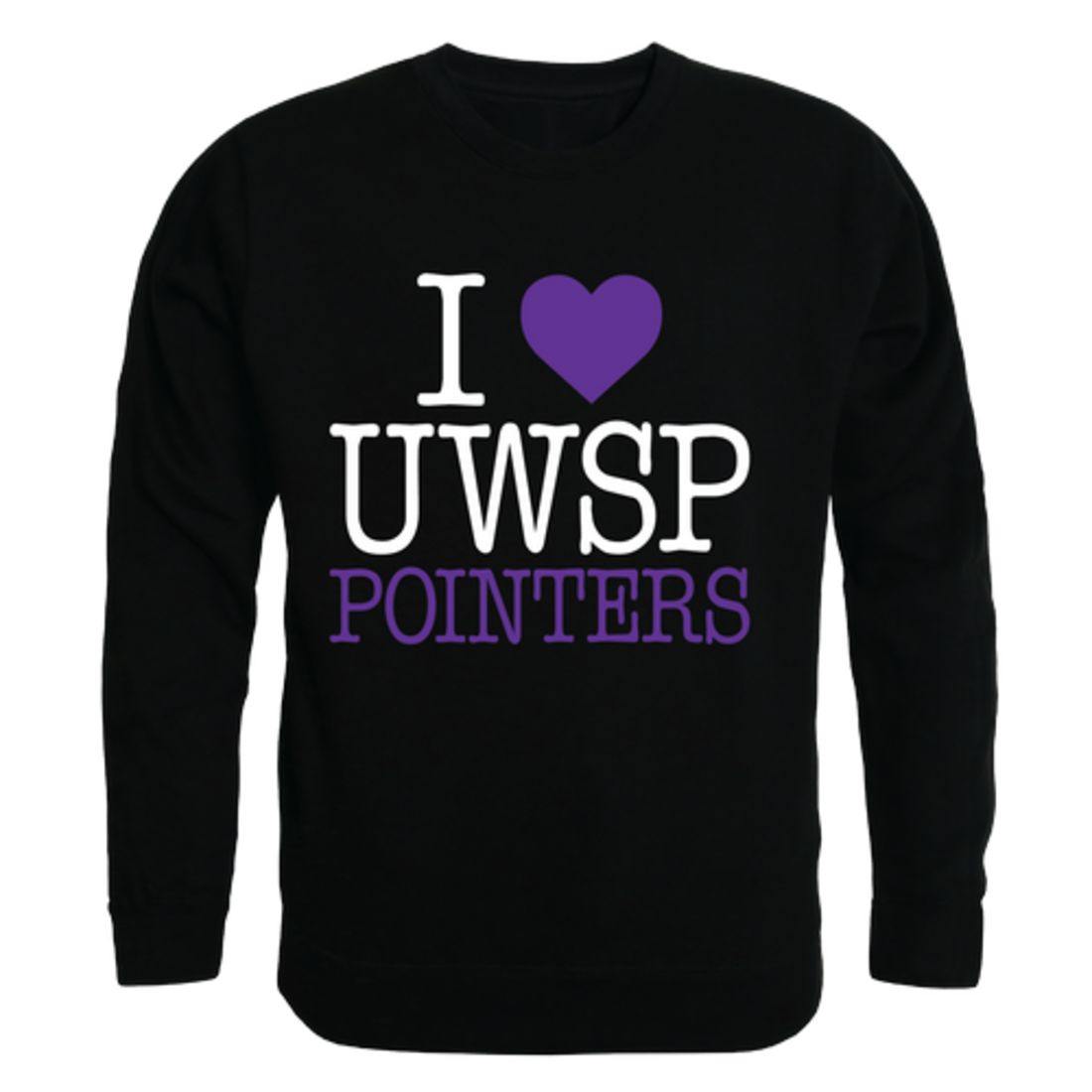 I Love UWSP University of Wisconsin Stevens Point Pointers Crewneck Pullover Sweatshirt Sweater-Campus-Wardrobe