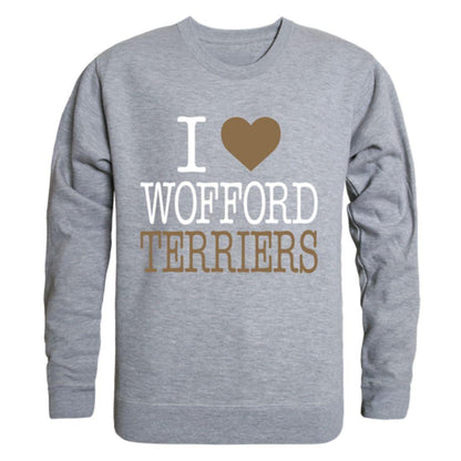 I Love Wofford College Terriers Crewneck Pullover Sweatshirt Sweater-Campus-Wardrobe