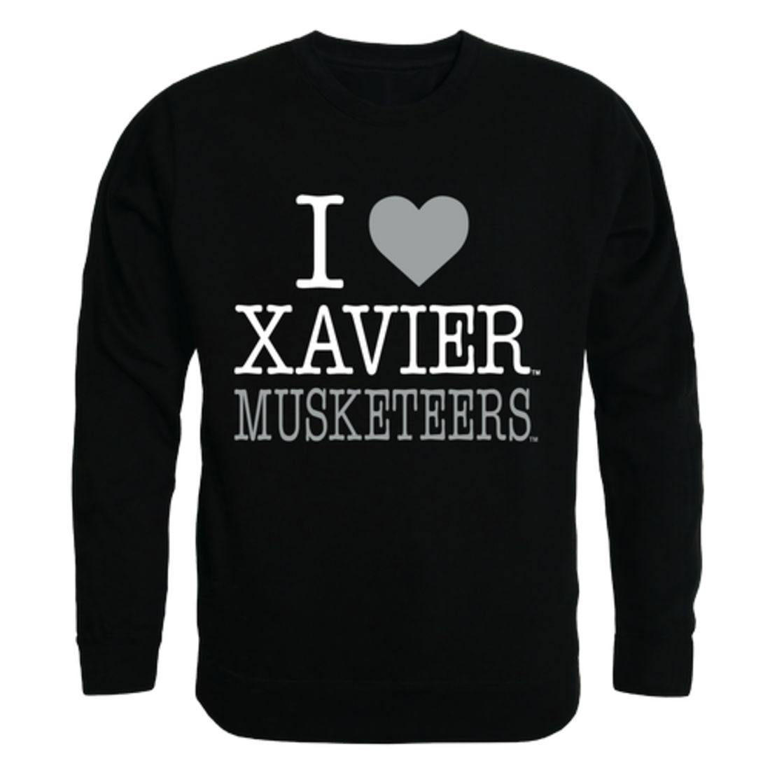 I Love Xavier University Musketeers Crewneck Pullover Sweatshirt Sweater-Campus-Wardrobe