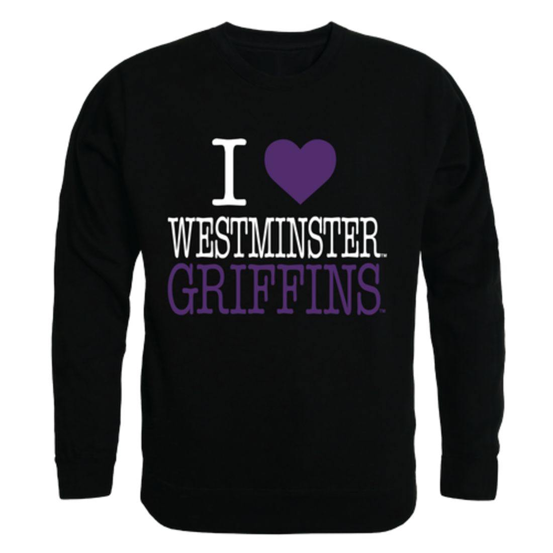 I Love Westminster College Griffins Crewneck Pullover Sweatshirt Sweater-Campus-Wardrobe