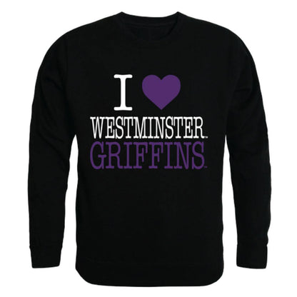 I Love Westminster College Griffins Crewneck Pullover Sweatshirt Sweater-Campus-Wardrobe