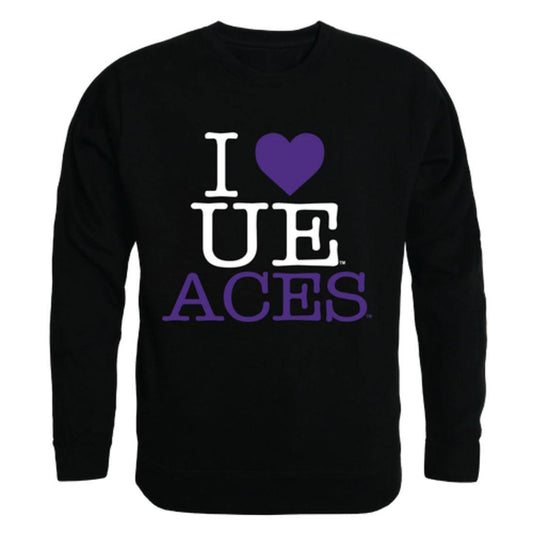 I Love University of Evansville Purple Aces Crewneck Pullover Sweatshirt Sweater-Campus-Wardrobe