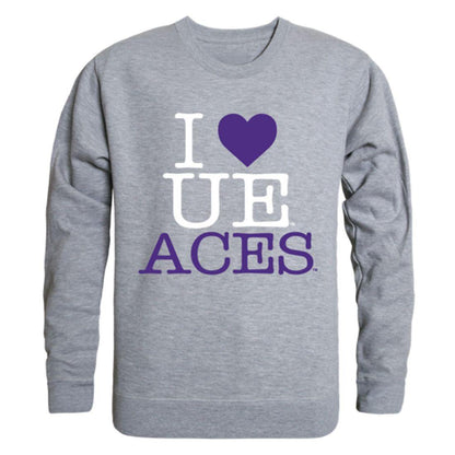 I Love University of Evansville Purple Aces Crewneck Pullover Sweatshirt Sweater-Campus-Wardrobe