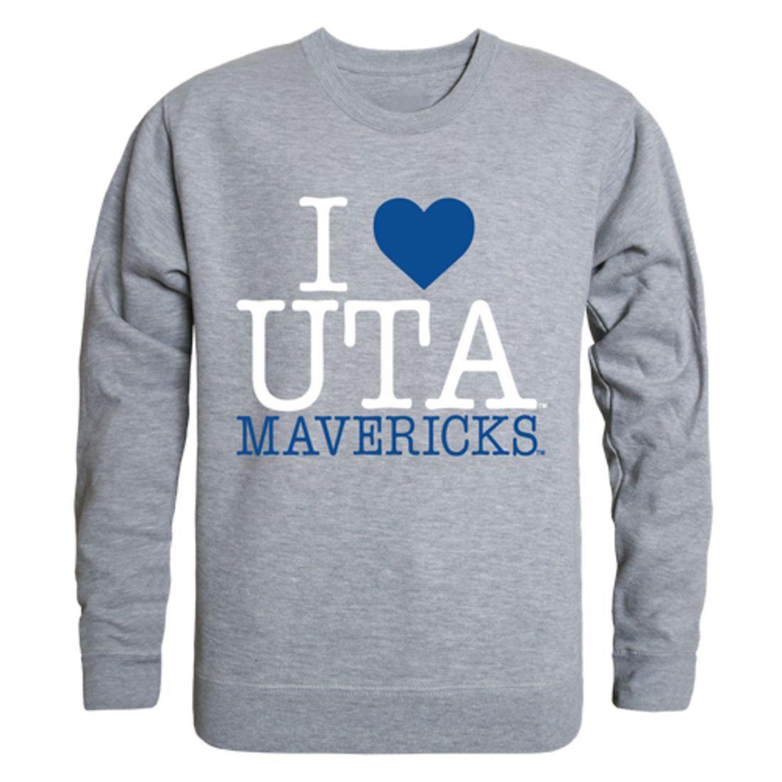 I Love UTA University of Texas at Arlington Mavericks Crewneck Pullover Sweatshirt Sweater-Campus-Wardrobe