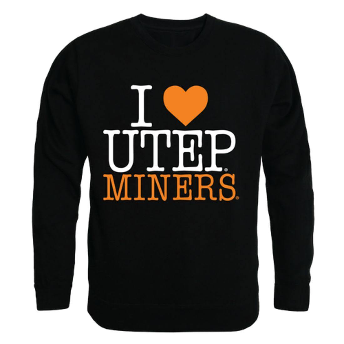 I Love UTEP University of Texas at El Paso Miners Crewneck Pullover Sweatshirt Sweater-Campus-Wardrobe