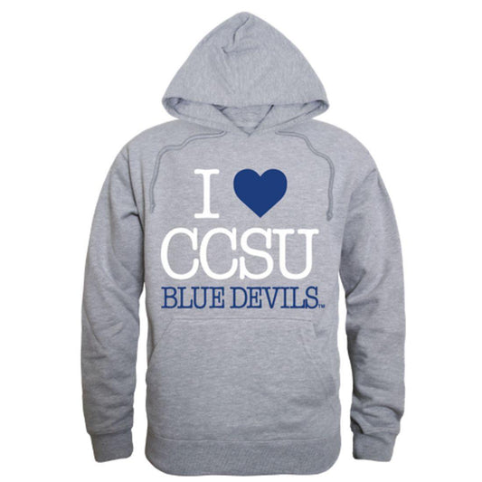I Love CCSU Central Connecticut State University Blue Devils Hoodie Sweatshirt-Campus-Wardrobe