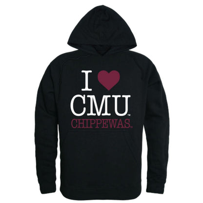 I Love CMU Central Michigan University Chippewas Hoodie Sweatshirt-Campus-Wardrobe