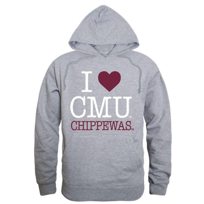 I Love CMU Central Michigan University Chippewas Hoodie Sweatshirt-Campus-Wardrobe