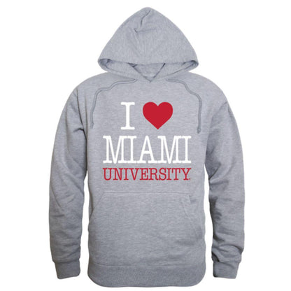 I Love Miami University RedHawks Hoodie Sweatshirt-Campus-Wardrobe