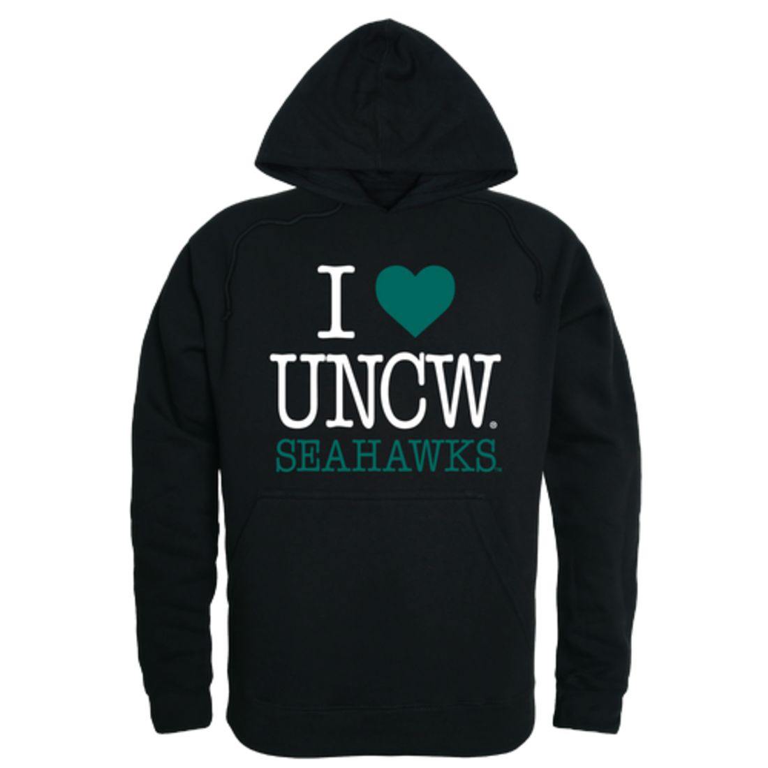 I Love UNCW University of North Carolina Wilmington Seahawks Hoodie Sweatshirt