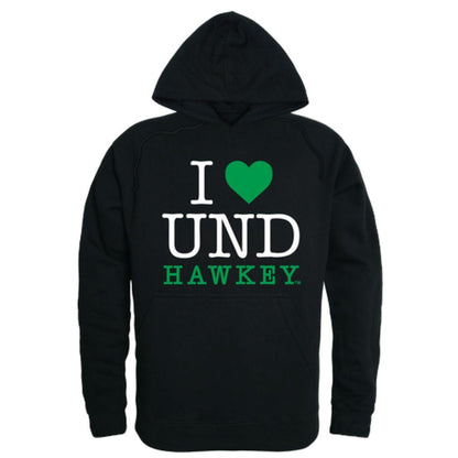 I Love UND University of North Dakota Fighting Hawks Hoodie Sweatshirt-Campus-Wardrobe