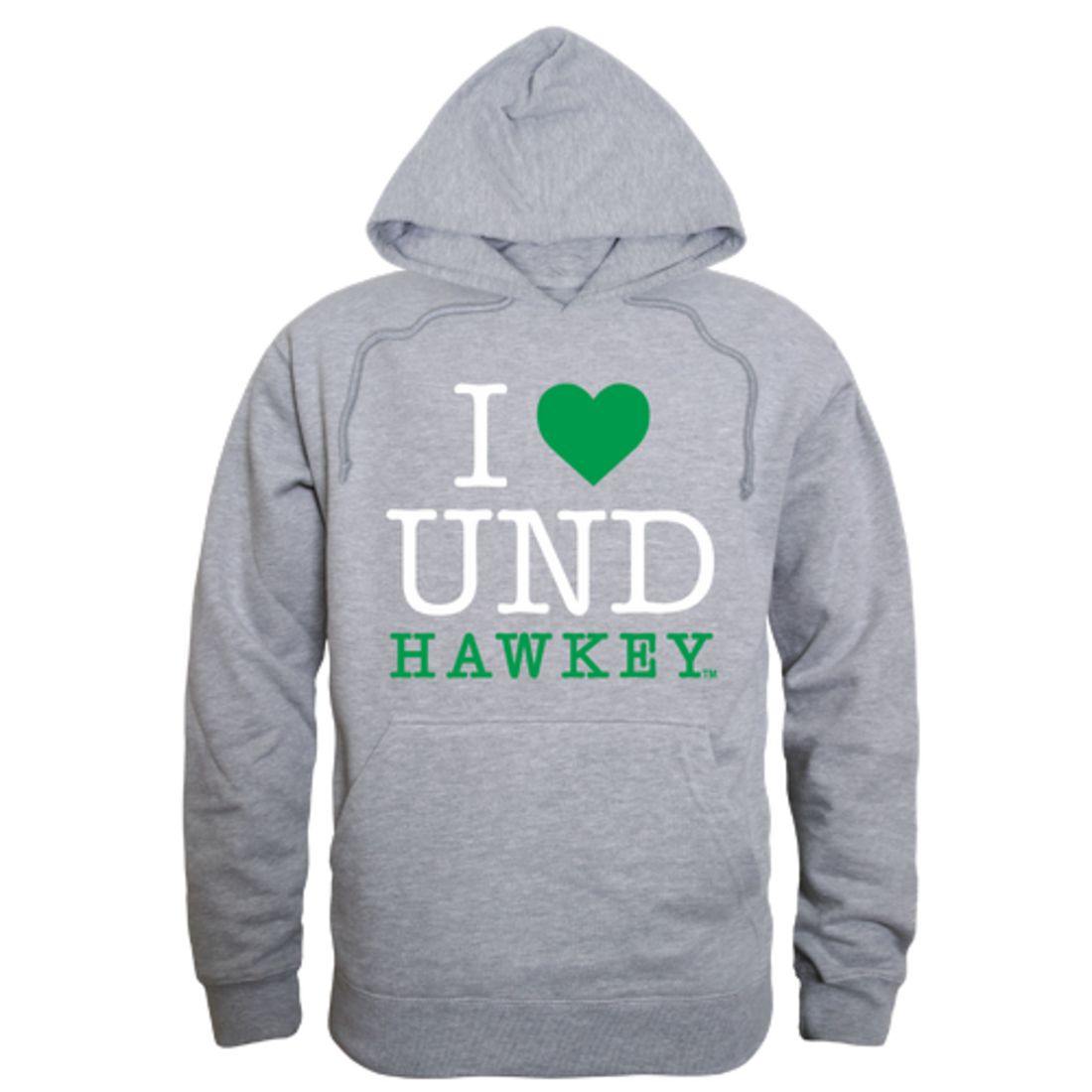 I Love UND University of North Dakota Fighting Hawks Hoodie Sweatshirt-Campus-Wardrobe