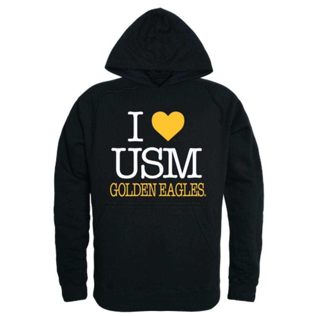 I Love USM University of Southern Mississippi Golden Eagles Hoodie Sweatshirt-Campus-Wardrobe