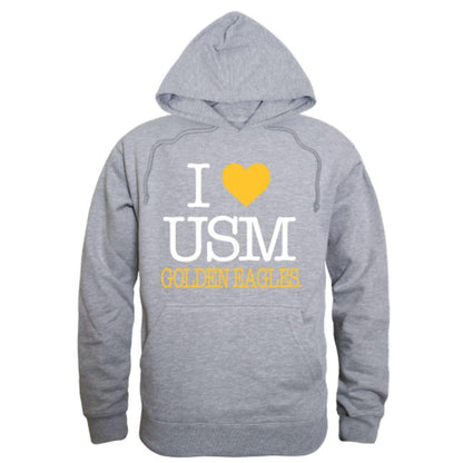 I Love USM University of Southern Mississippi Golden Eagles Hoodie Sweatshirt-Campus-Wardrobe