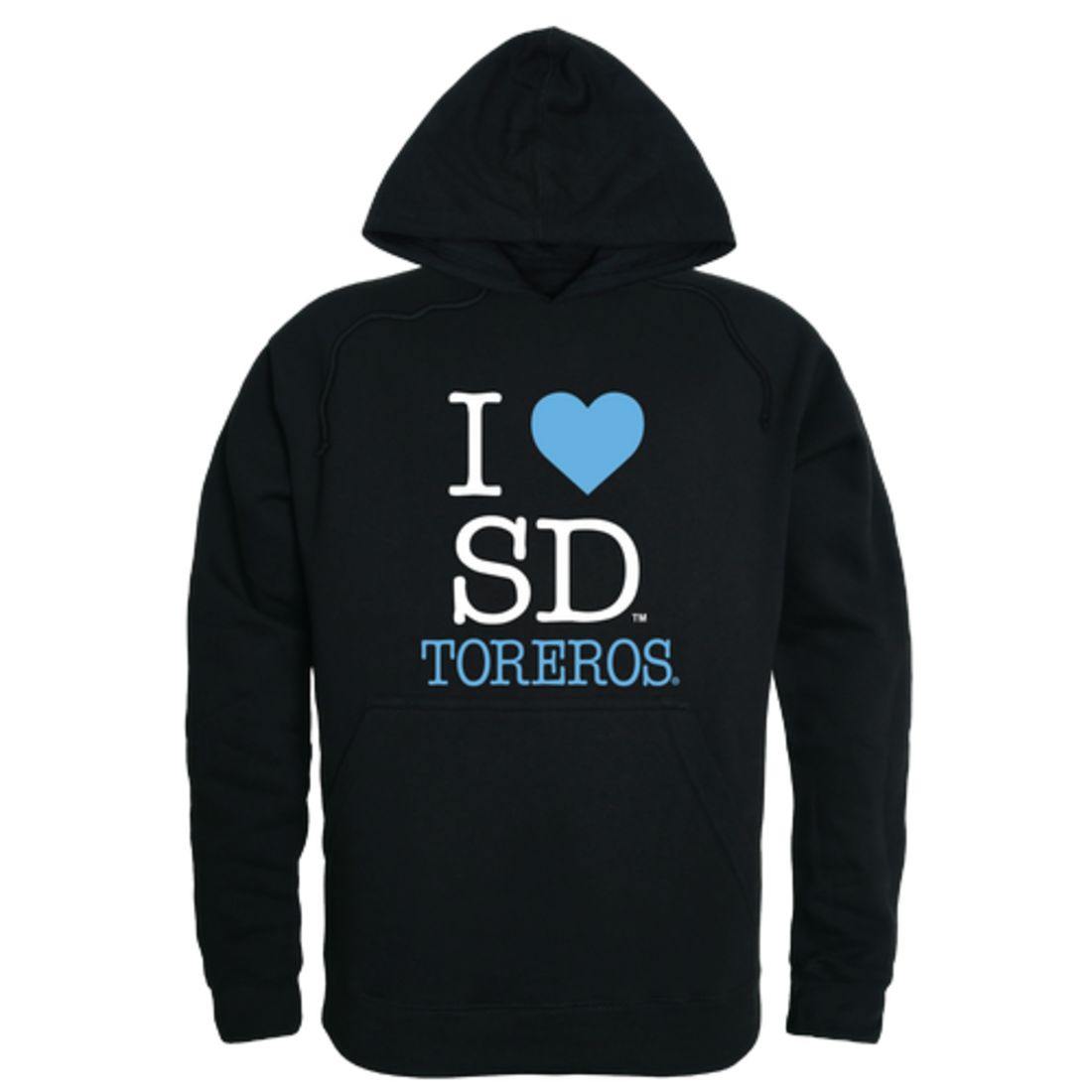 I Love USD University of San Diego Toreros Hoodie Sweatshirt-Campus-Wardrobe