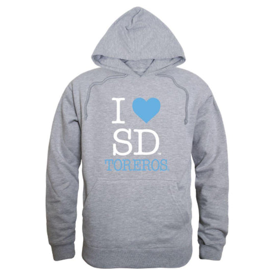 I Love USD University of San Diego Toreros Hoodie Sweatshirt-Campus-Wardrobe