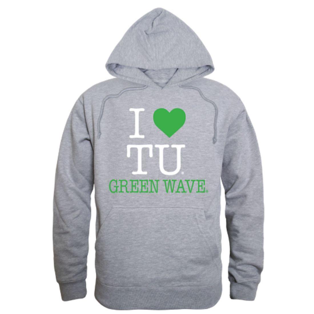 I Love Tulane University Green Waves Hoodie Sweatshirt-Campus-Wardrobe