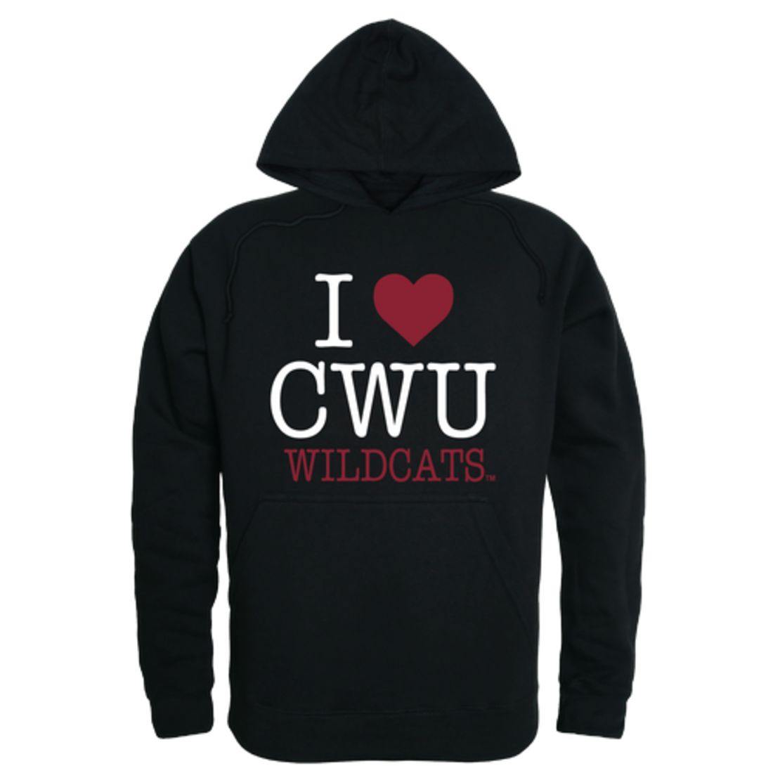 I Love CWU Central Washington University Wildcats Hoodie Sweatshirt-Campus-Wardrobe