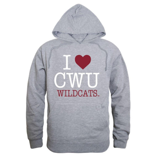 I Love CWU Central Washington University Wildcats Hoodie Sweatshirt-Campus-Wardrobe