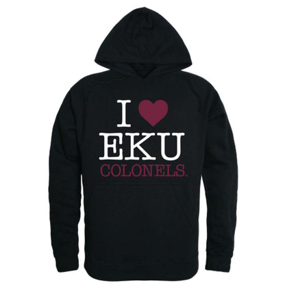 I Love EKU Eastern Kentucky University Colonels Hoodie Sweatshirt-Campus-Wardrobe