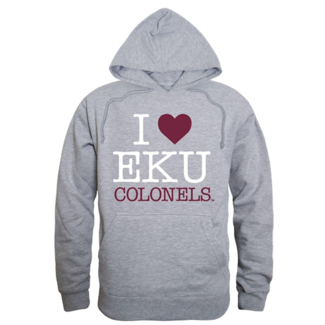 I Love EKU Eastern Kentucky University Colonels Hoodie Sweatshirt-Campus-Wardrobe