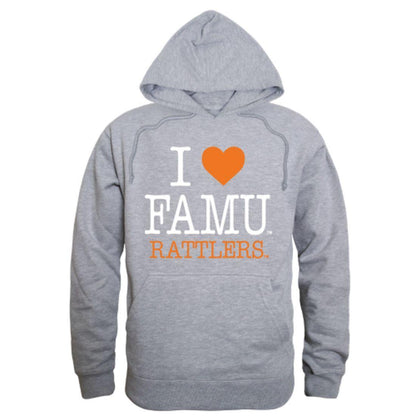 I Love FAMU Florida A&M University Rattlers Hoodie Sweatshirt-Campus-Wardrobe