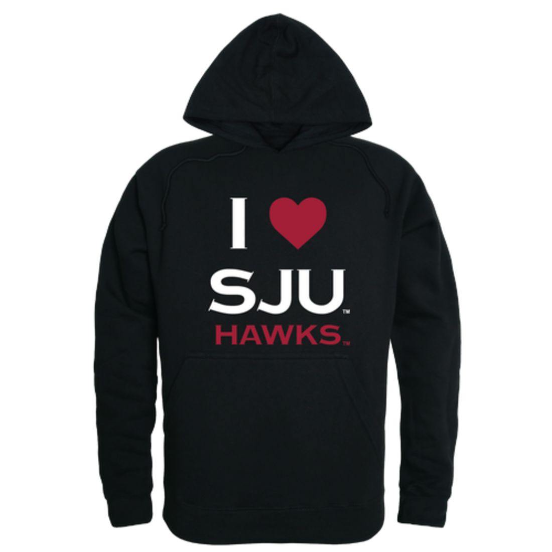 I Love Saint Joseph's University Hawks Hoodie Sweatshirt-Campus-Wardrobe