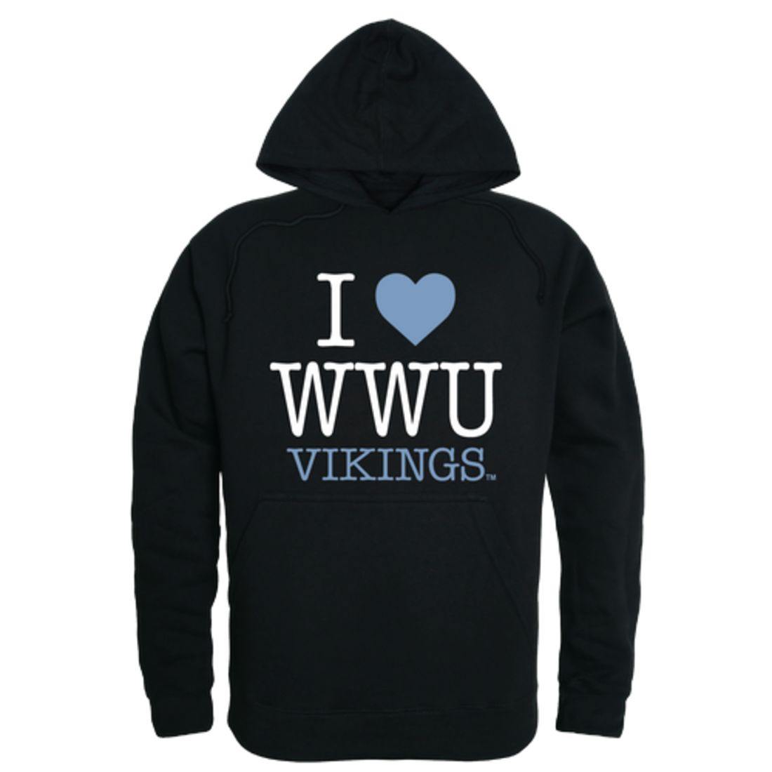 I Love WWU Western Washington University Vikings Hoodie Sweatshirt-Campus-Wardrobe