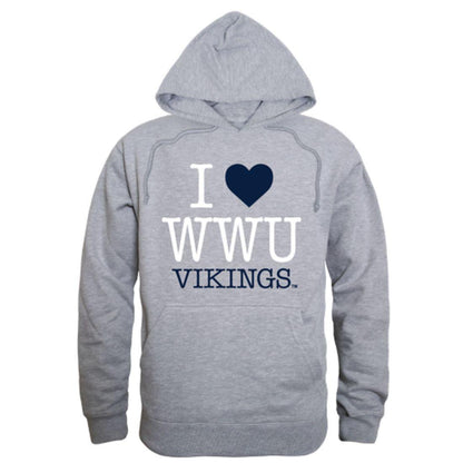 I Love WWU Western Washington University Vikings Hoodie Sweatshirt-Campus-Wardrobe