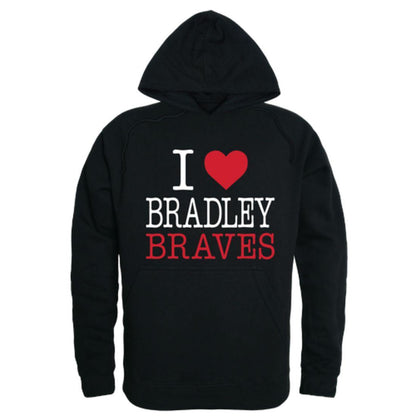 I Love Bradley University Braves Hoodie Sweatshirt-Campus-Wardrobe