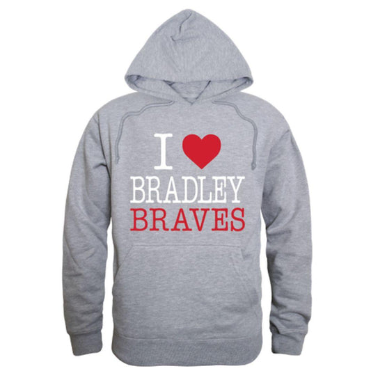 I Love Bradley University Braves Hoodie Sweatshirt-Campus-Wardrobe