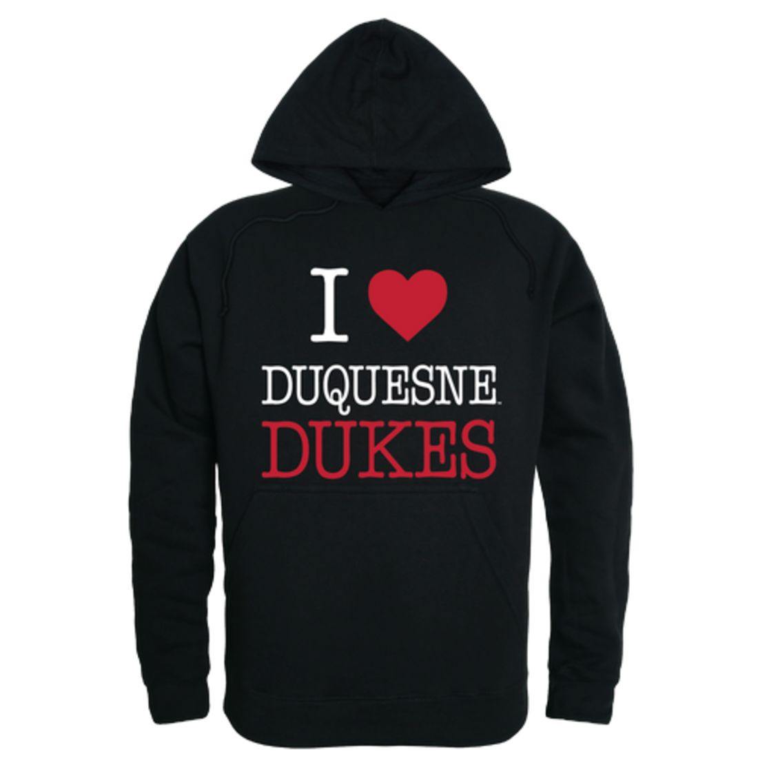 I Love Duquesne University Dukes Hoodie Sweatshirt-Campus-Wardrobe