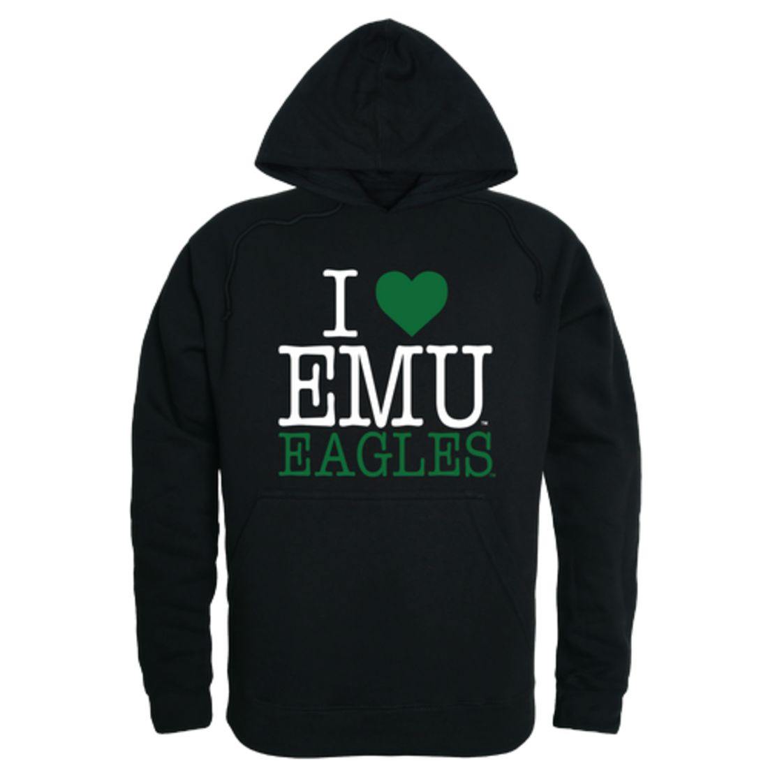 I Love EMU Eastern Michigan University Eagles Hoodie Sweatshirt-Campus-Wardrobe