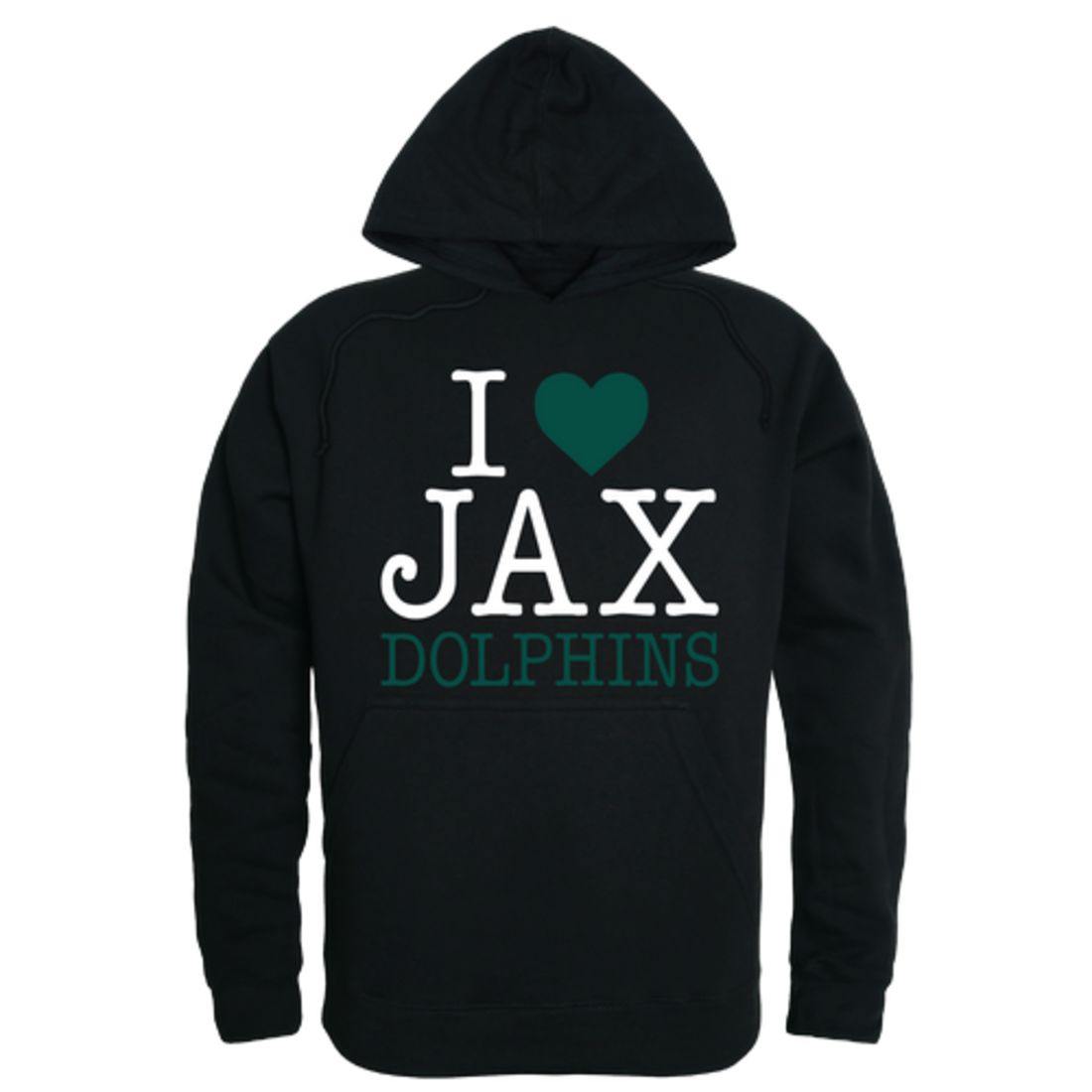 I Love JU Jacksonville University Dolphin Hoodie Sweatshirt-Campus-Wardrobe