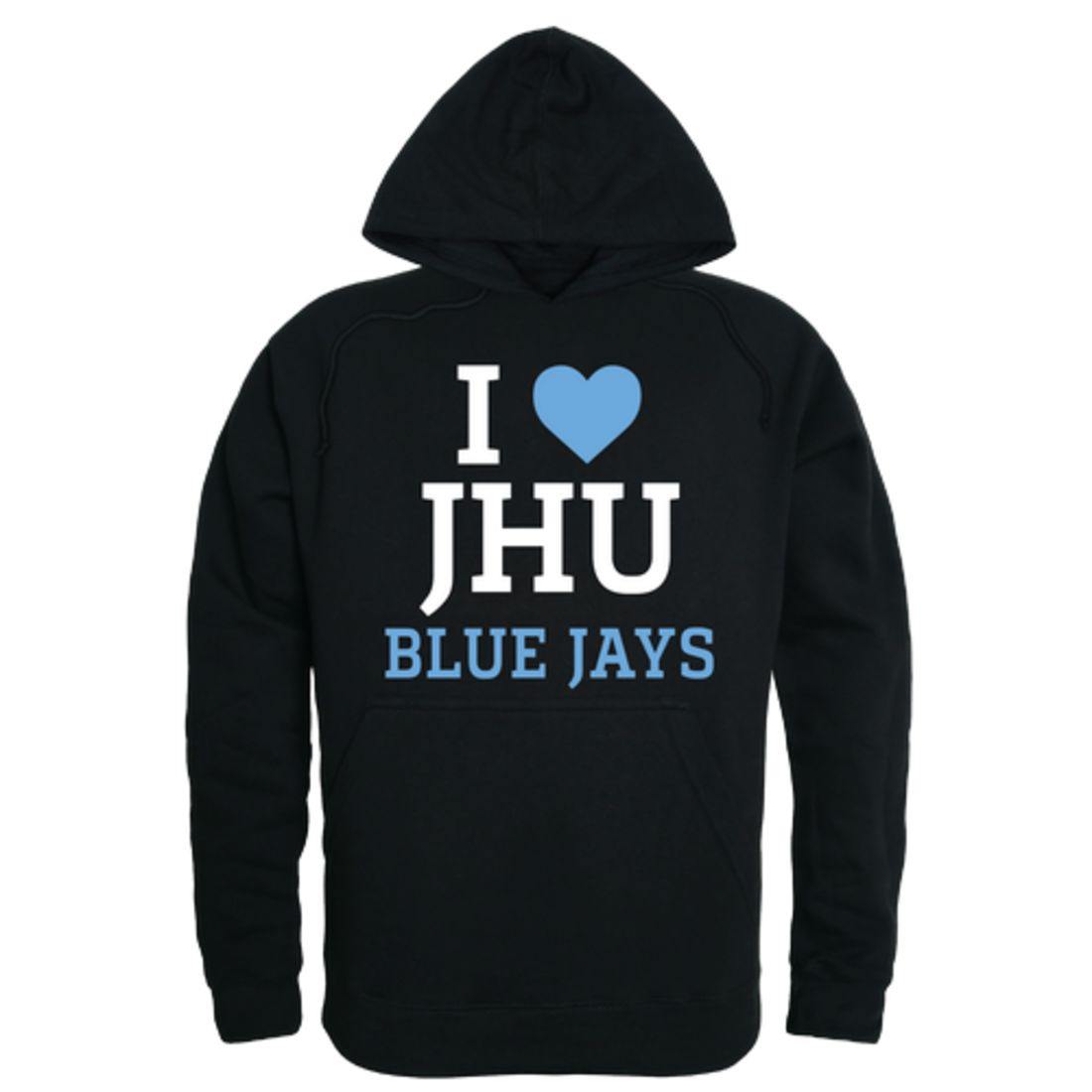 I Love JHU Johns Hopkins University Blue Jays Hoodie Sweatshirt-Campus-Wardrobe