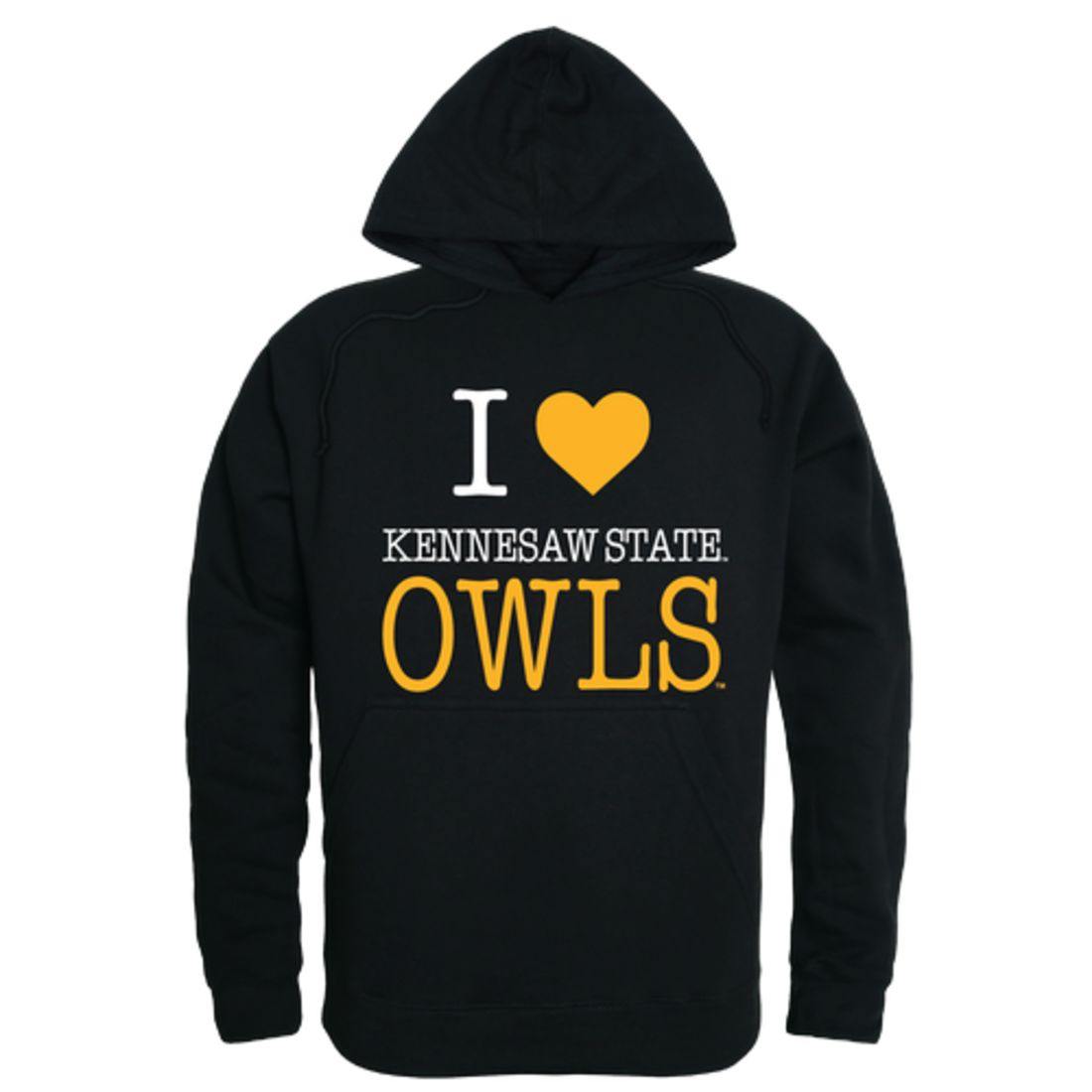 I Love KSU Kennesaw State University Owls Hoodie Sweatshirt-Campus-Wardrobe