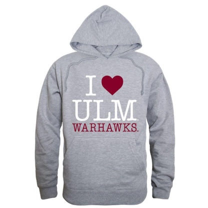 I Love ULM University of Louisiana Monroe Warhawks Hoodie Sweatshirt-Campus-Wardrobe