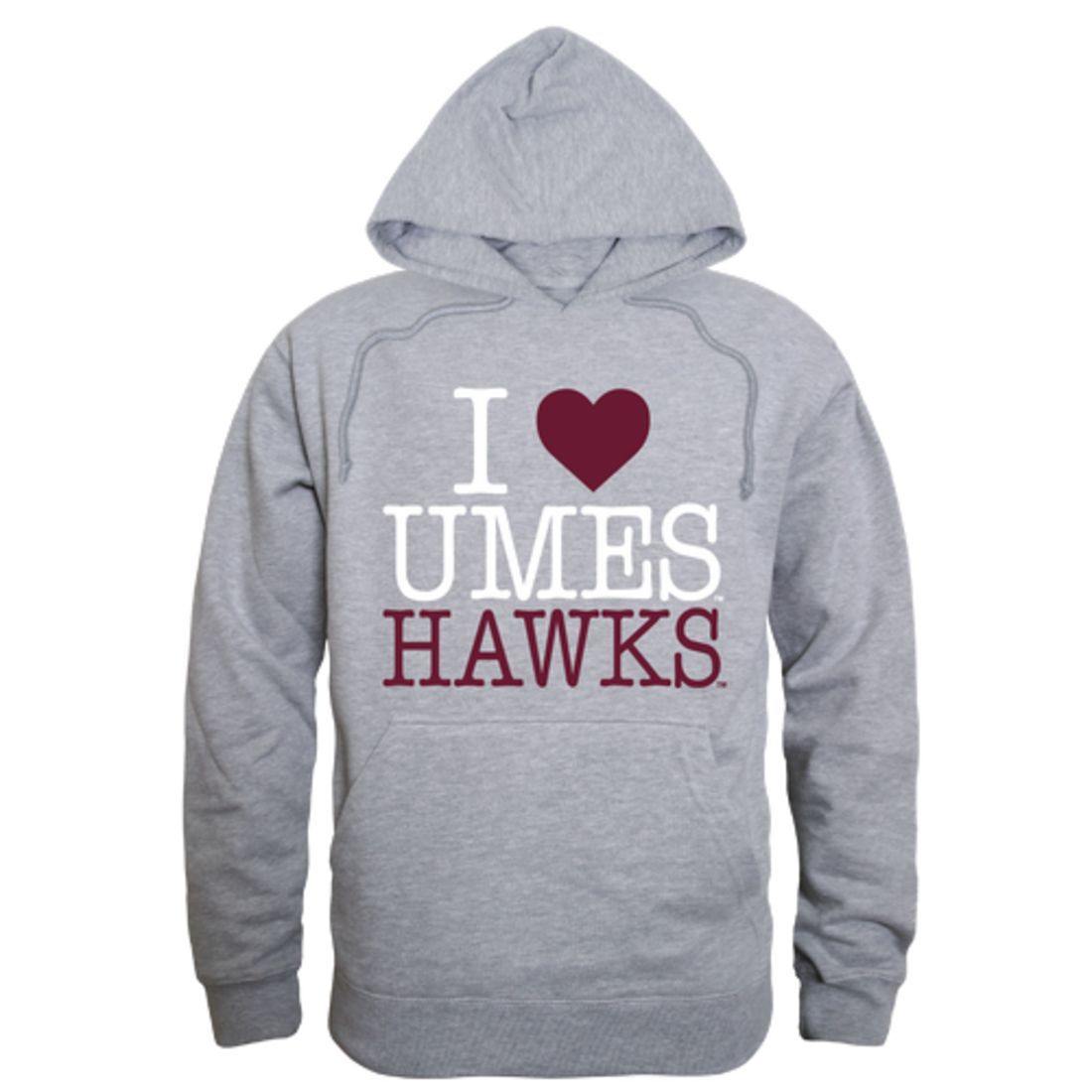 I Love UMES University of Maryland Eastern Shore Hawks Hoodie Sweatshirt-Campus-Wardrobe