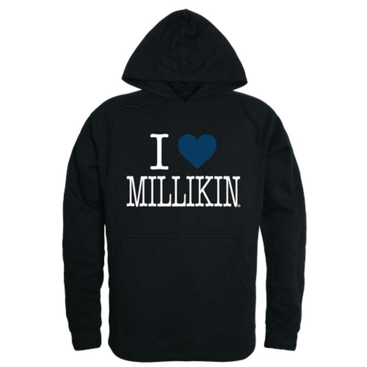 I Love Millikin University Big Blue Hoodie Sweatshirt-Campus-Wardrobe