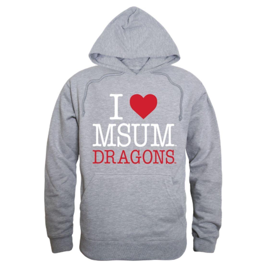 I Love MSUM Minnesota State University Moorhead Dragons Hoodie Sweatshirt-Campus-Wardrobe