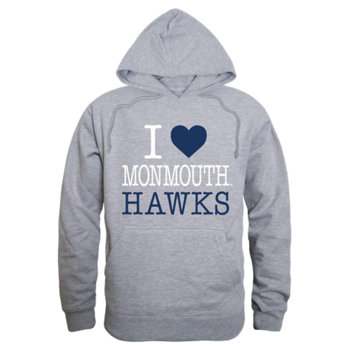 I Love Monmouth University Hawks Hoodie Sweatshirt-Campus-Wardrobe